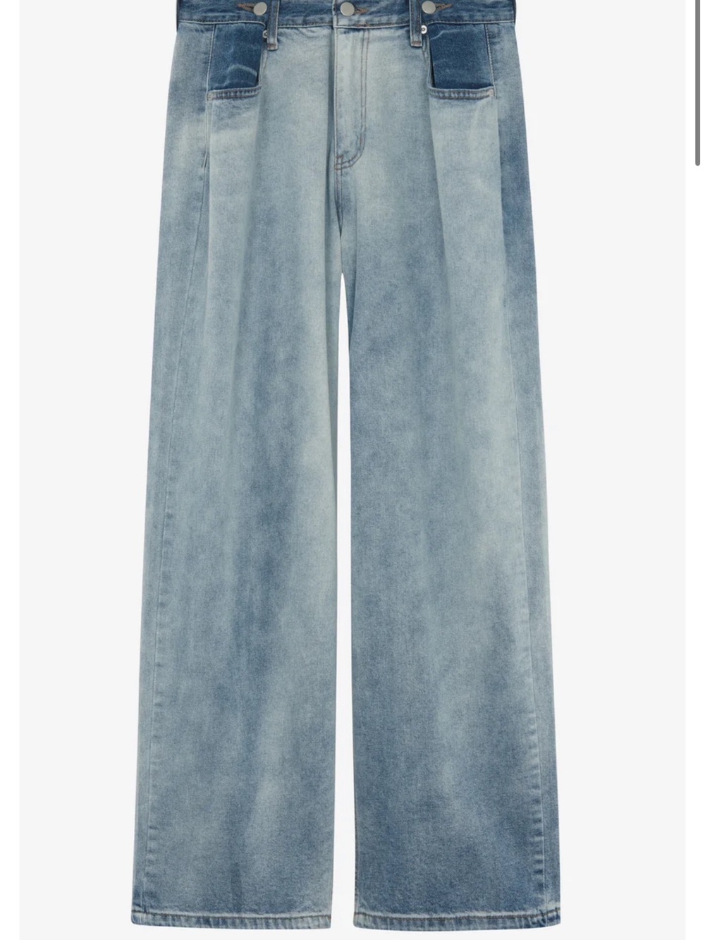 HAYLA CONTRAST DENIM PANTS - LIGHT WASH/BLUE M/L